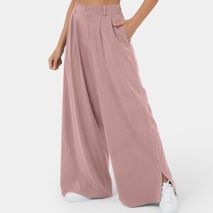 Halara High Waisted Button Zipper Plicated Side Pocket Split Hem Wide Leg XL